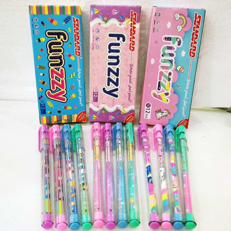 

BALLPOINT, PULPEN STANDARD FUNZZY MOTIF HITAM ISI 12 PCS