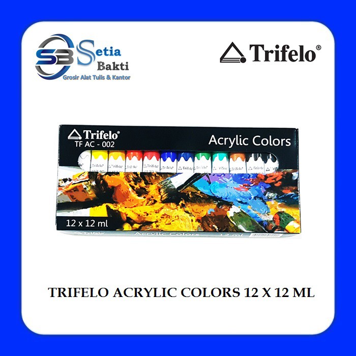 

TRIFELO 12 Acrylic Colours @ 12 ml - Cat Akrilik 12 ml x 12 Warna