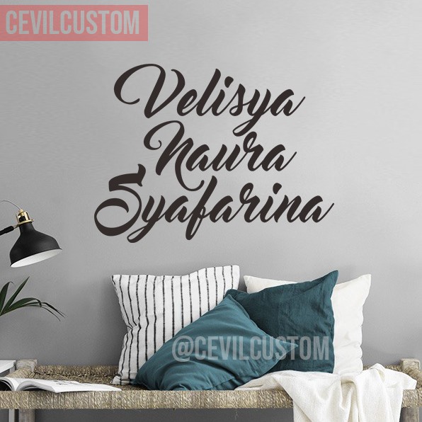 Stiker Dinding Custom Wall Sticker Custom Nama Tulisan Shopee Indonesia