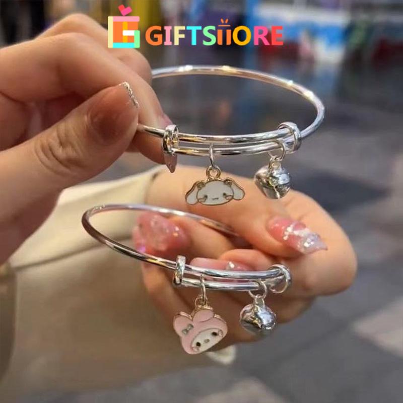 COD✨Gelang Giok Kulome Melody Cinnamon Anjing Kecil Warna Silver Untuk Wanita Kartun Yugui Anjing Ku