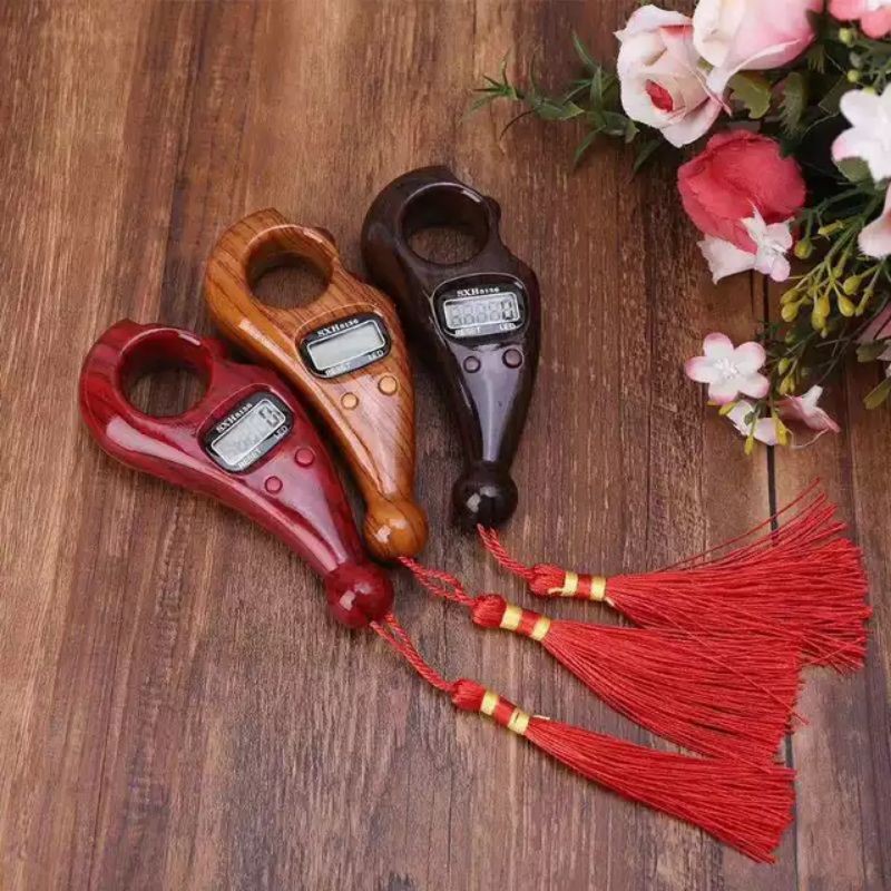 TASBIH DIGITAL KAYU PREMIUM TERLARIS READY STOCK BISA GANTI BATERAI SXH5136