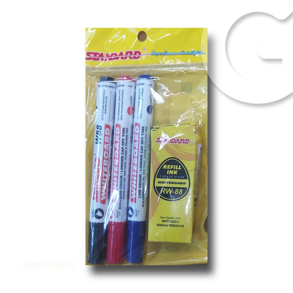 

Gramedia Gorontalo - ***Standard W88 Mix Colour Set 3+1 Refill WB BK