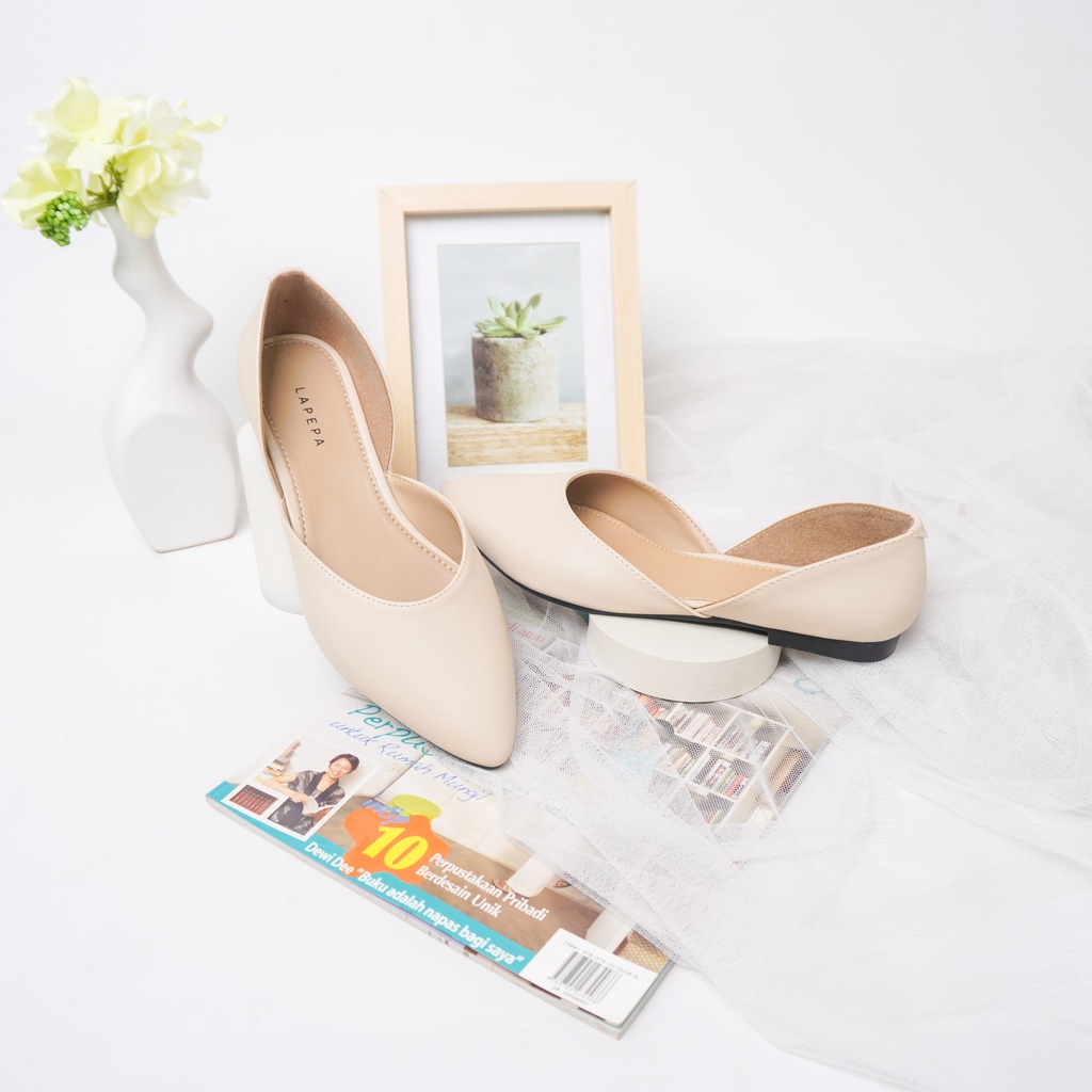 Lapepa AILEEN Sepatu flat wanita casual sepatu kerja ballerina  cewek flatshoes lancip kekinian-8