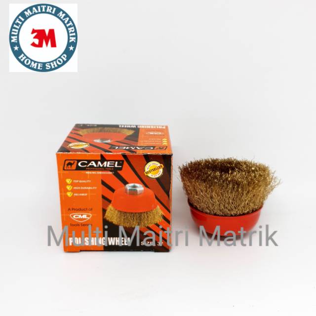 Sikat kawat mangkok 3 / sikat karat gerinda / gerinda cup wire brush