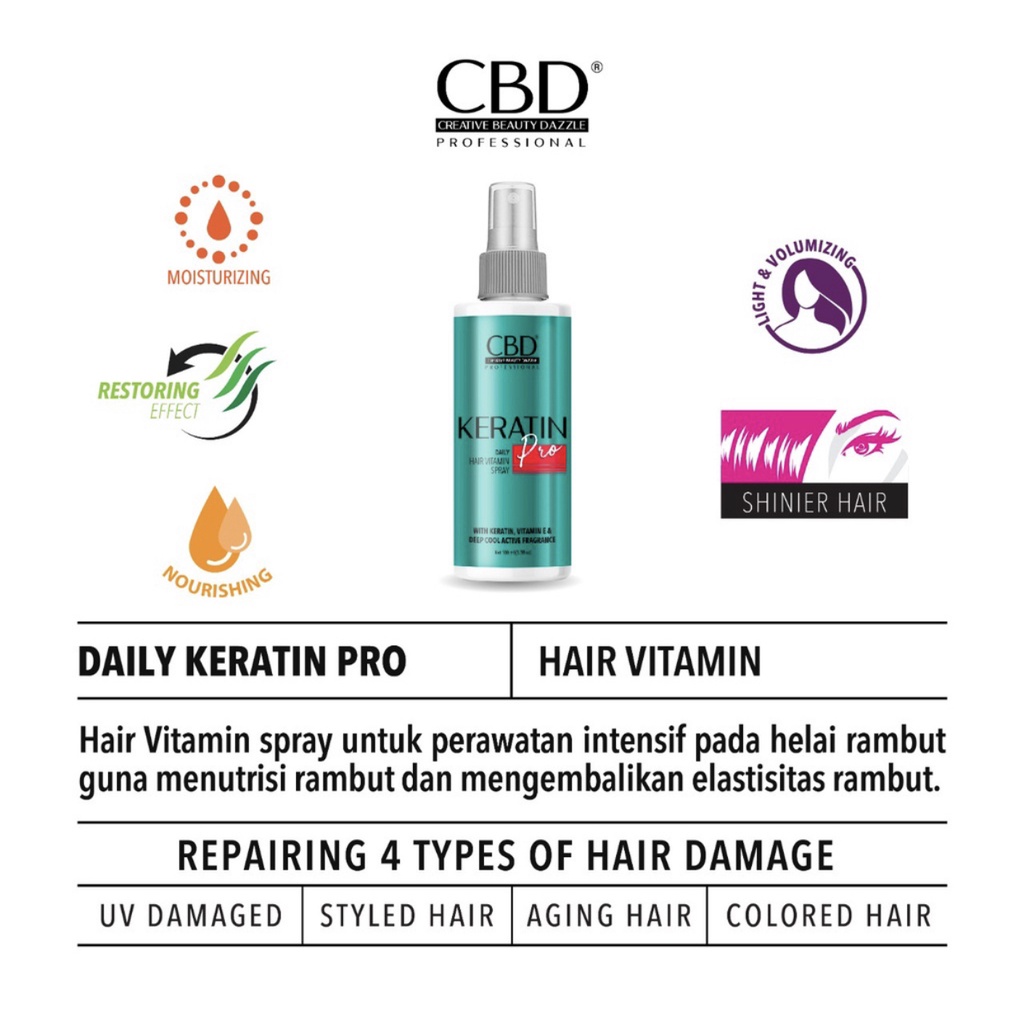 CBD Professional Keratin Pro Daily Hair Vitamin Spray 100ml