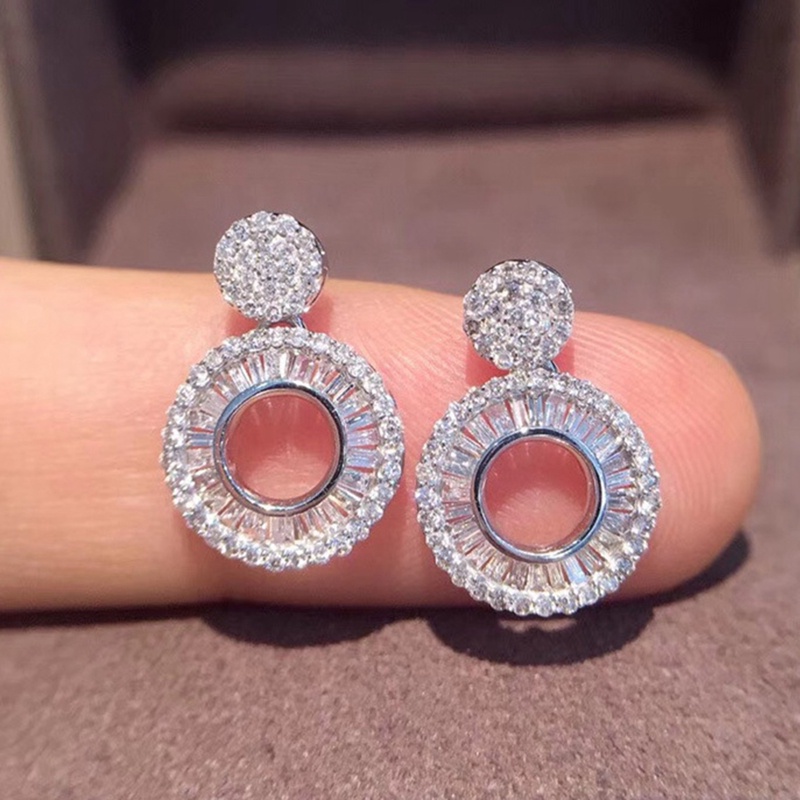 Anting Drop Cubic Zirconia Gaya Modern Untuk Aksesoris Pesta Pernikahan Wanita