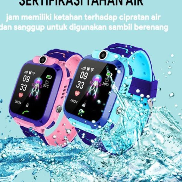 New [BISA ] JAM PINTAR ANAK SMARTWATCH PHONE WATCH WATERPROOF Q12 ANTI AIR ASLI BISA BERENANG IMOO ☻