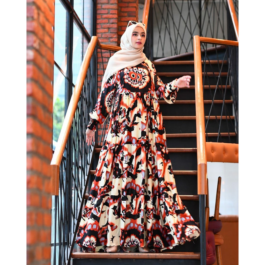 Baju Gamis Muslim Terbaru 2020 2021 model Baju Pesta Wanita kekinian Bahan Corneli Kekinian gaun