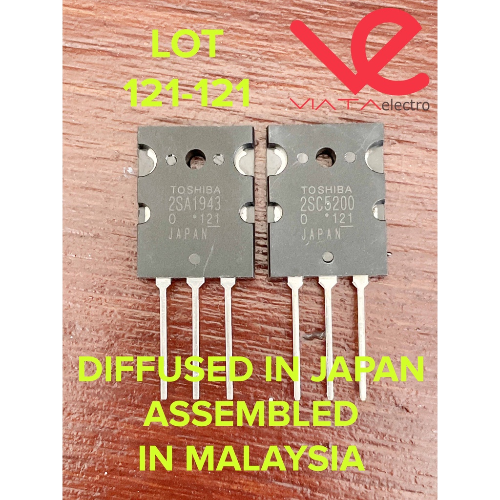 TRANSISTOR TOSHIBA A1943 C5200 LOT121 (1SET) KW SUPER 2SA1943 2SC5200 MURAH DIFFUSED IN JAPAN