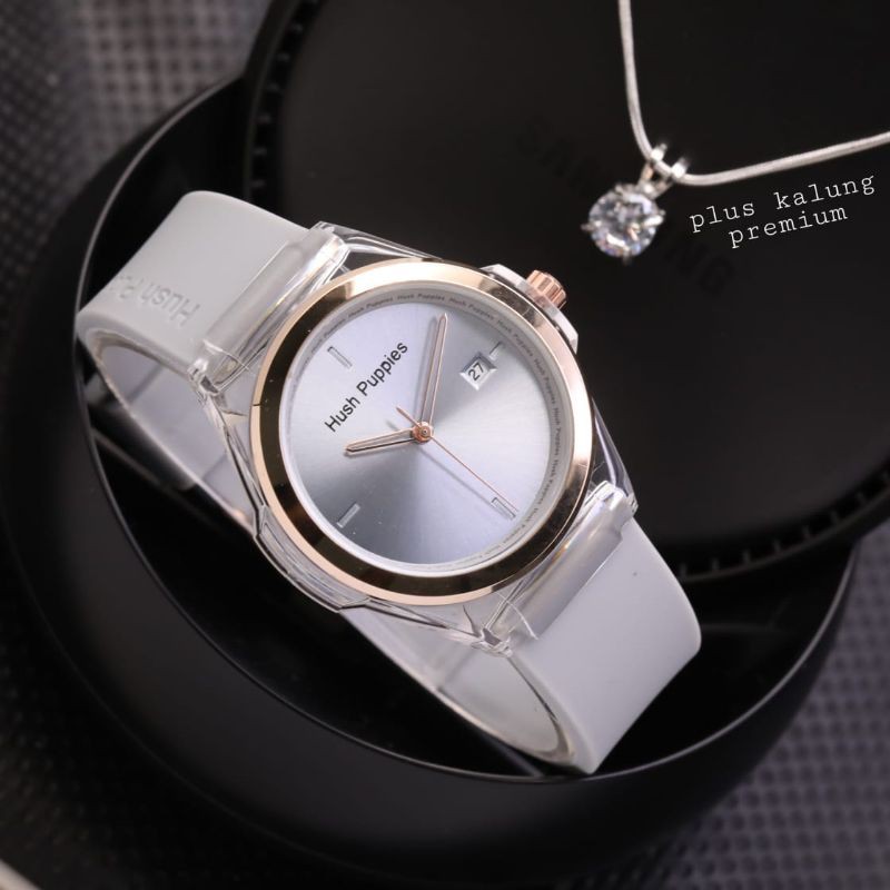JAM TANGAN WANITA/CEWEK HUSH PUPPIES RUBBER FREE KALUNG