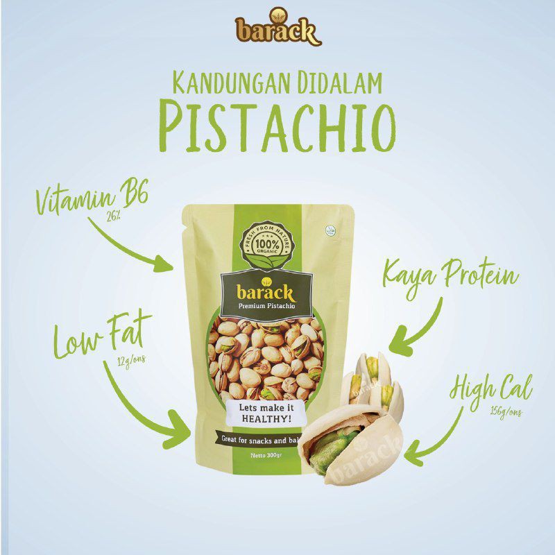 

Kacang Pistachio Barrack 300gr