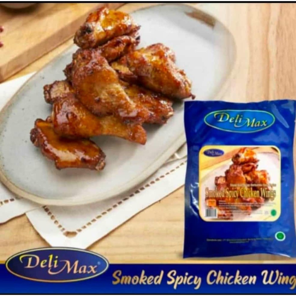 

DELIMAX Smoked Spicy Chiken Wings (Sayap Ayam Berbumbu Rasa Pedas) 500gr