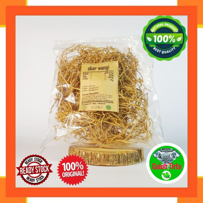 

AKAR WANGI KERING 50gr - Vetiveria zizanioide - MURNI - JSR - REMPAH Herbal organik natural alami