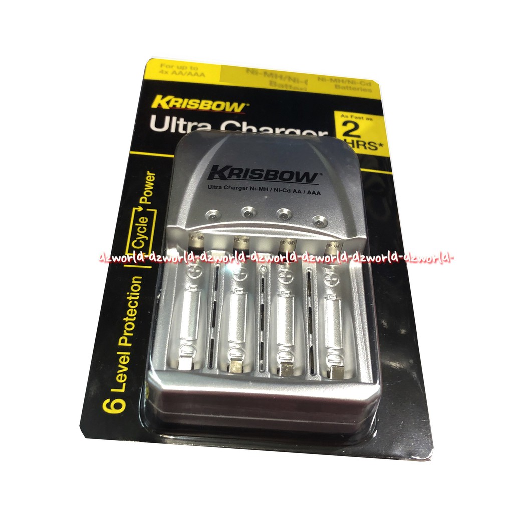 Krisbow Ultra Charge charger Baterai dengan indikator LED tidak membuat Batrai Bocor Kris Alat Cas Chas Battery