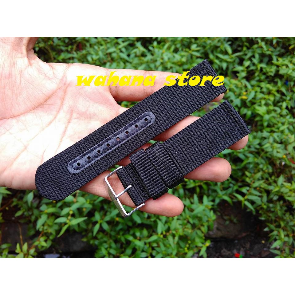 Tali jam Tangan Canvas Hitam strap canvas tali jam tangan