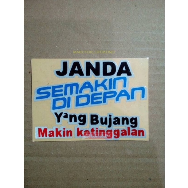 Stiker/sticker/gambar tempel JANDA SEMAKIN DI DEPAN