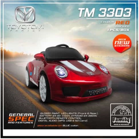 Mobil Aki Mainan Anak Remote Control TOYOTOMI Family TM 3303 Garansi SNI-1
