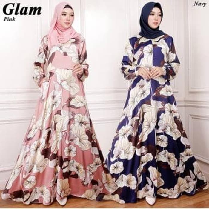 Gaun / dress wanita / cewe MAXI GLAM BAJU MAXY  MUSLIM BUSUI GAMIS WANITA DEWASA TRENDY MURA - Navy