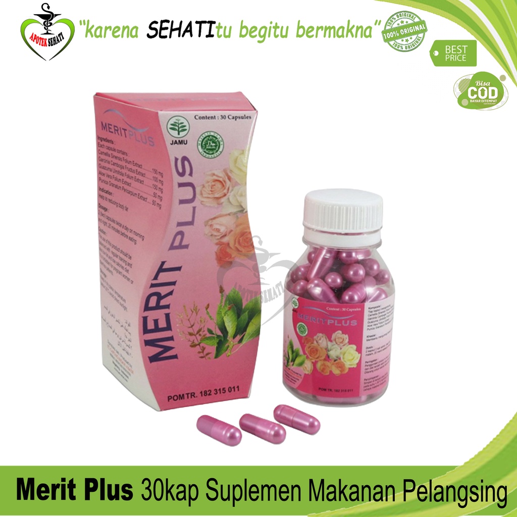 MERIT PLUS ISI 30 KAPSUL SUPLEMEN DIET ALAMI SUPLEMEN HERBAL