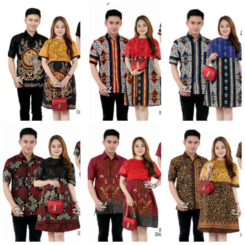 Dress Couple Brokat Batik terkini Baju Natal, Ibadah, Dress batik, Dres Terkini