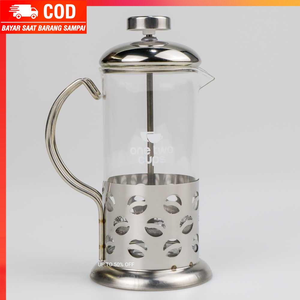 (100% BARANG ORI) One Two Cups French Press Coffee Maker Pot 350ml - KG72I