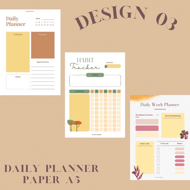 

03 DAILY PLANNER PAPER A5 / KERTAS BINDER DAILY WORK TRACKER