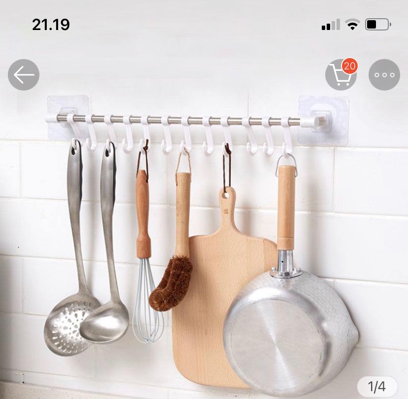 Hovelshop Gantungan Spatula Alat Masak Dapur Stainless Tempel Dinding Tembok Murah