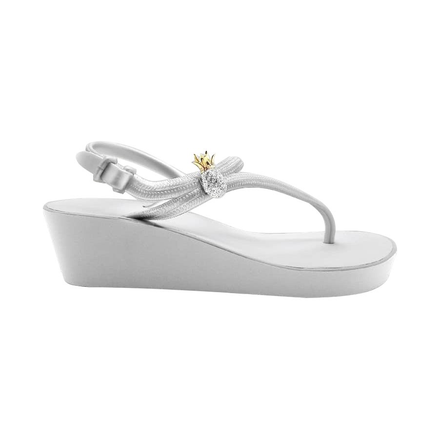 Popits COCO Wedges 5cm Silver Sandal Wanita Original