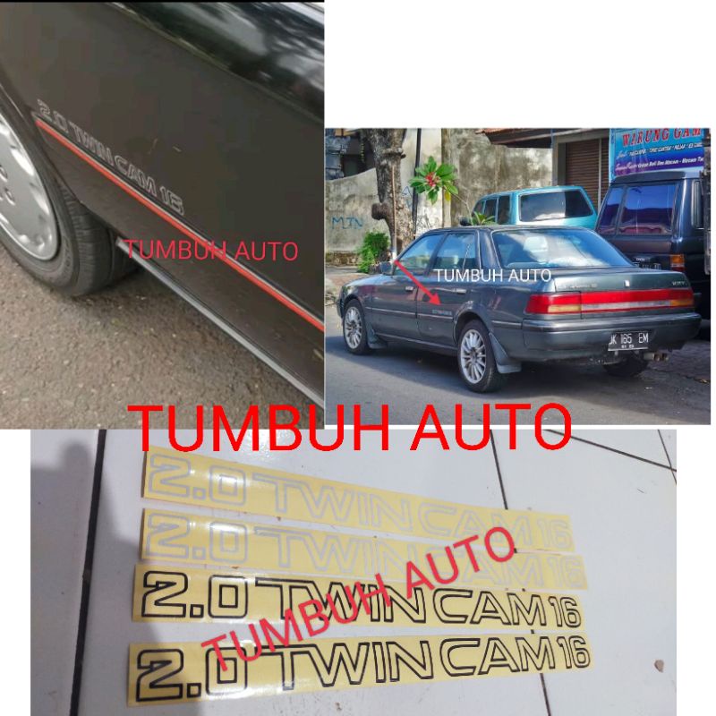 Stiker Sticker Body Samping Pintu 2.0 20 Twincam 16 Valve Efi 2 Pcs Toyota Corona Ex Salon Absolute 