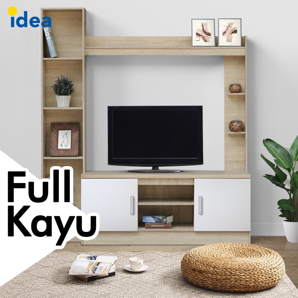 IDEA Furniture Rak TV Meja TV Pajangan Lemari Buffet Kayu Putih Modern Minimalis Florida