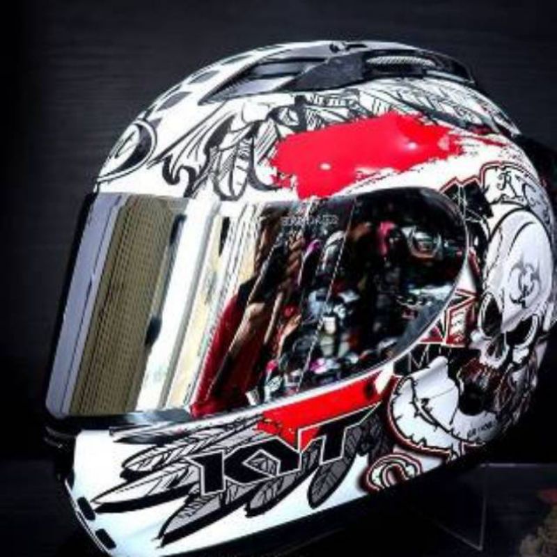 Kaca helm full face flat visor iridium buat helm  kyt rc-7/kyt r10/k2r/mds viktori