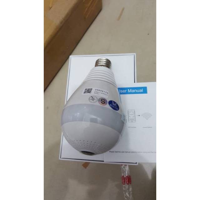 KAMERA CCTV LAMPU IP WIRELESS 2 MP PANORAMA FISHEYE 360 v380 (BOHLAM / BULB) App v380