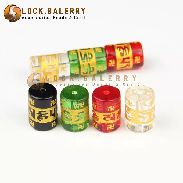 Manik Manik Gelang Batu Tibet Tabung Bahan Craft Bahan Gelang Batu Tibet Mantra