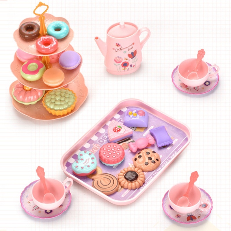 Mary 36pcs / Set Cangkir Teh + Piring Stand Kue Bahan Metal Untuk Pesta Anak