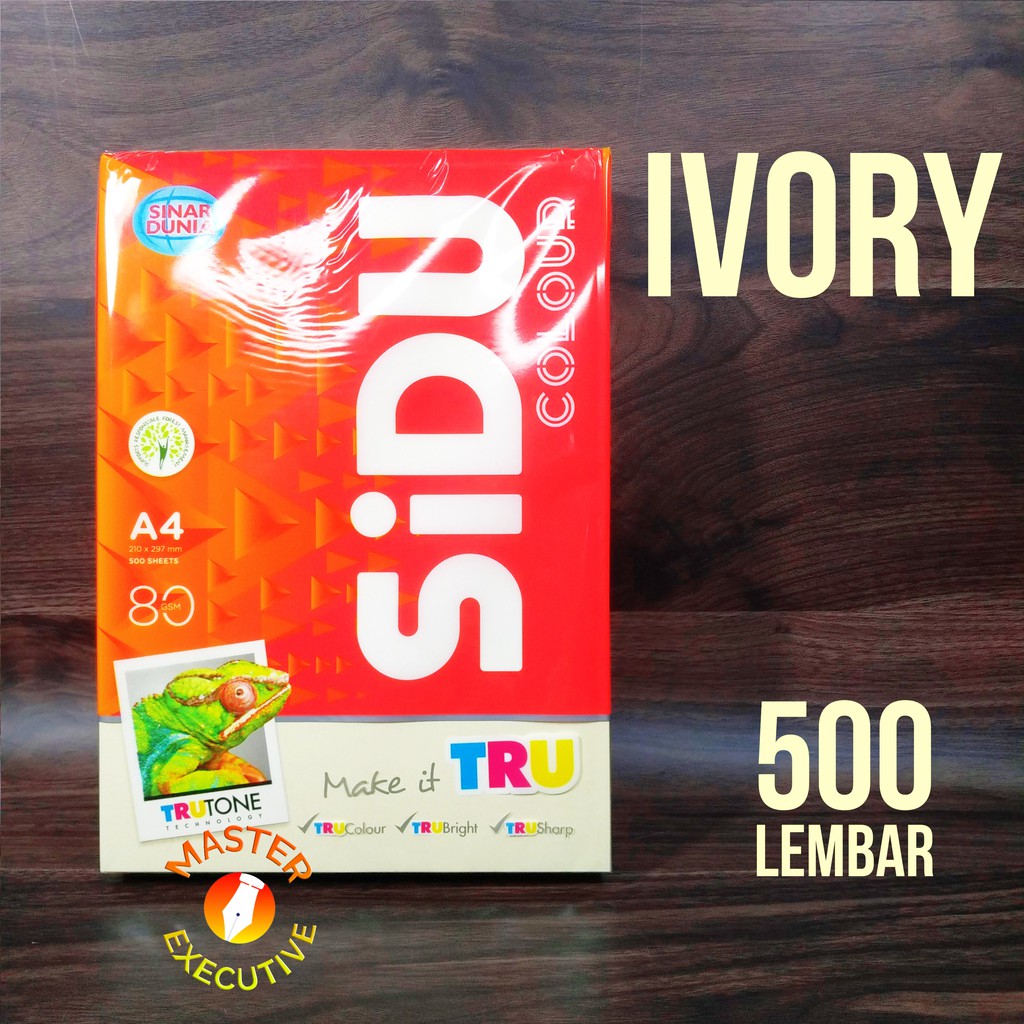 [Rim] Sinar Dunia SiDu Color Kertas A4 80 gsm Warna Ivory - IT 100