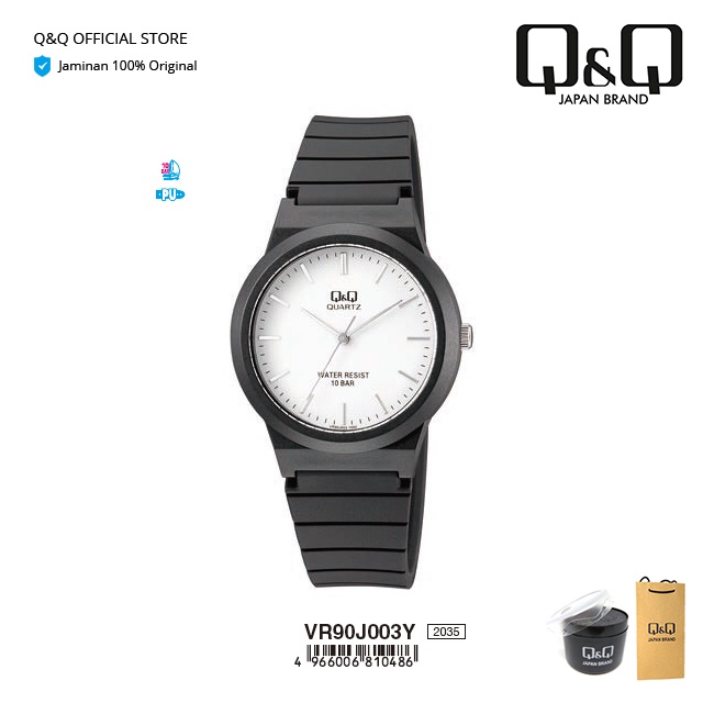 Q&Q QnQ QQ Original Jam Tangan Casual Fashion Rubber Analog - VR90 VR90J Water Resist 10 ATM-0