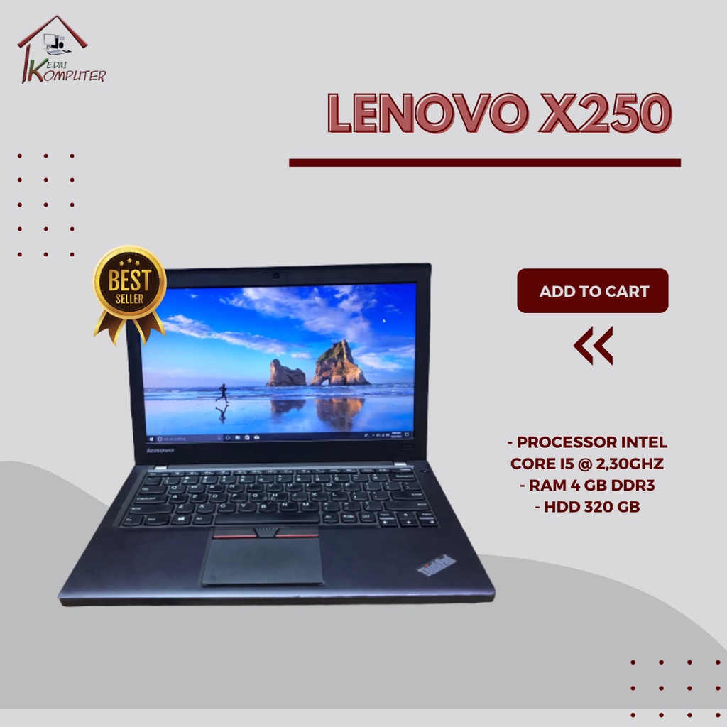 laptop lenovo thinkpad x250 core i5 ram 8gb second bergaransi