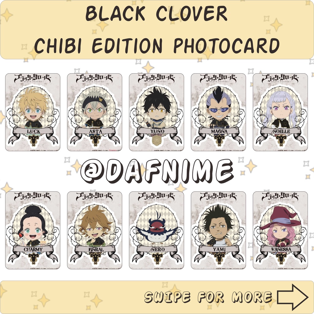 BLACK CLOVER CHIBI EDITION PHOTOCARD ANIME