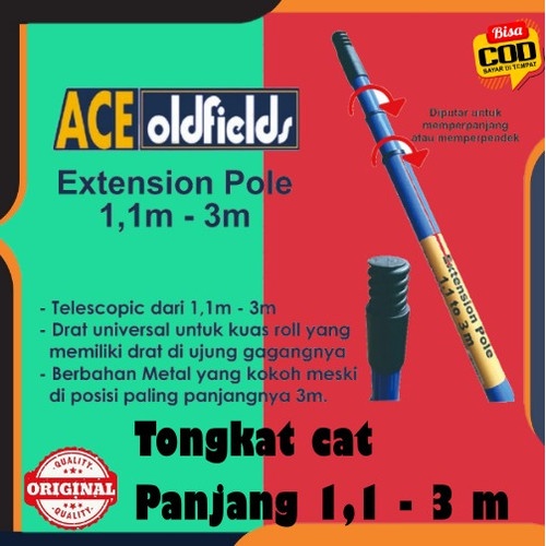 PRIMA TONGKAT CAT EXTENSION POLE GAGANG KUAS ROLL 1,1M - 3M - PEMANJANG KUAS ROLL /TONGKAT ROLL CAT