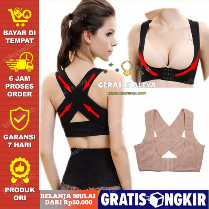 Genkent Korset Tali Body Harness Korektor Postur Punggung Dada - L