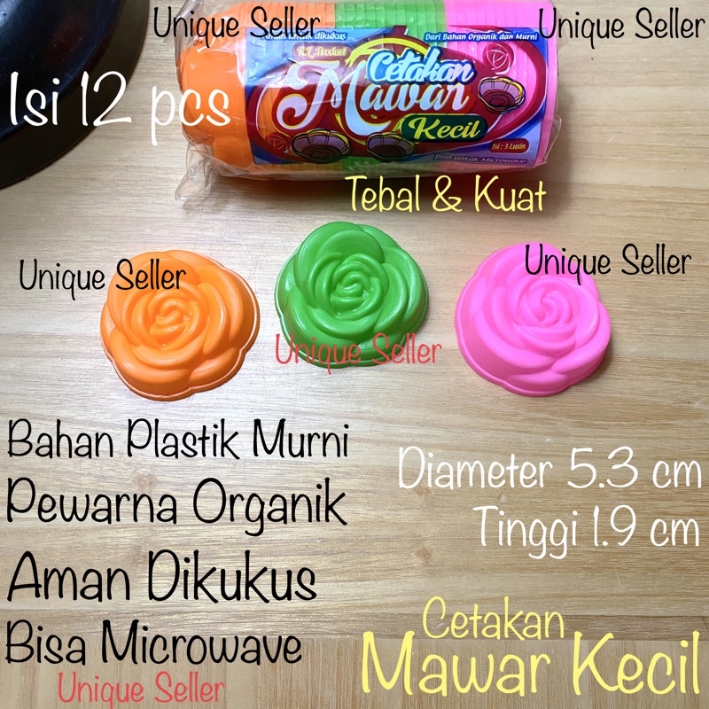 Cetakan Kue Mawar Plastik Kecil isi 12 / Cetakan Puding / Cetakan Bunga Mawar / Cetakan Putu Ayu / Cetakan Pudding Agar2 Jelly Mawar / Cetakan Bolu Mawar Kecil BL product isi 12