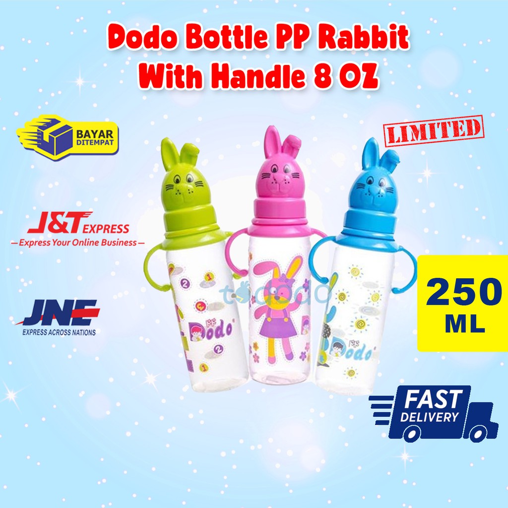 Dodo Bottle PP Rabbit With Handle 8 OZ - 250ML / Botol Susu