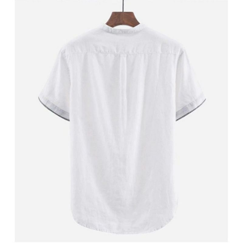 Kurta Hanafi Casual Lengan Pendek Pakistan Baju Koko Lengan Pendek Trendy-3