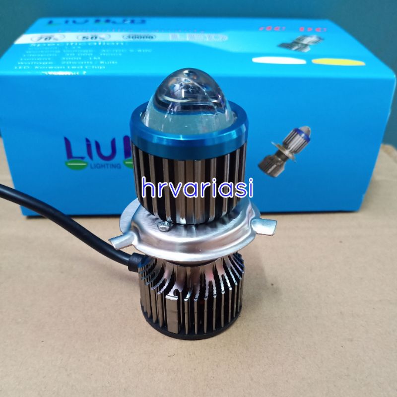 lampu depan H4 Led Laser Kuning Putih AC DC H4 Laser + Kipas