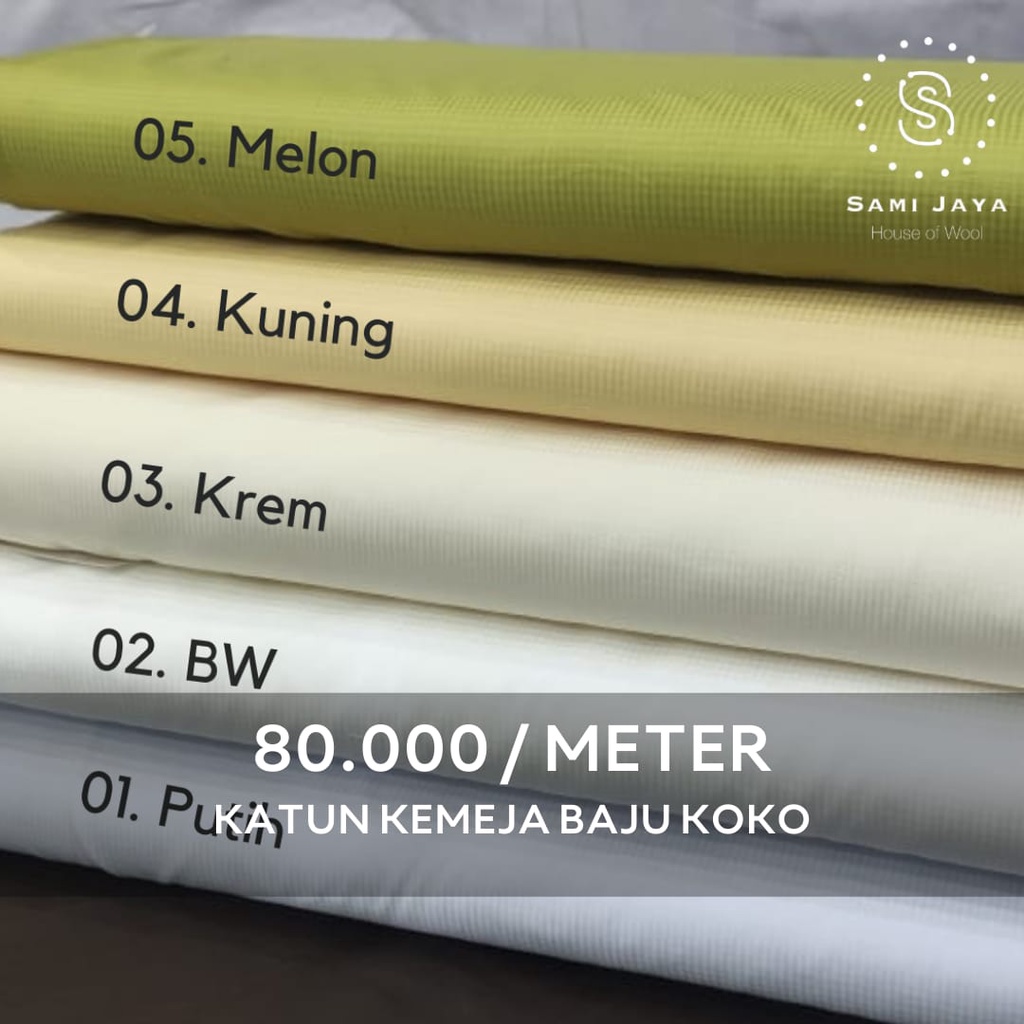 Kain Katun Bahan Kemeja Baju Koko motif Bintik Brandon