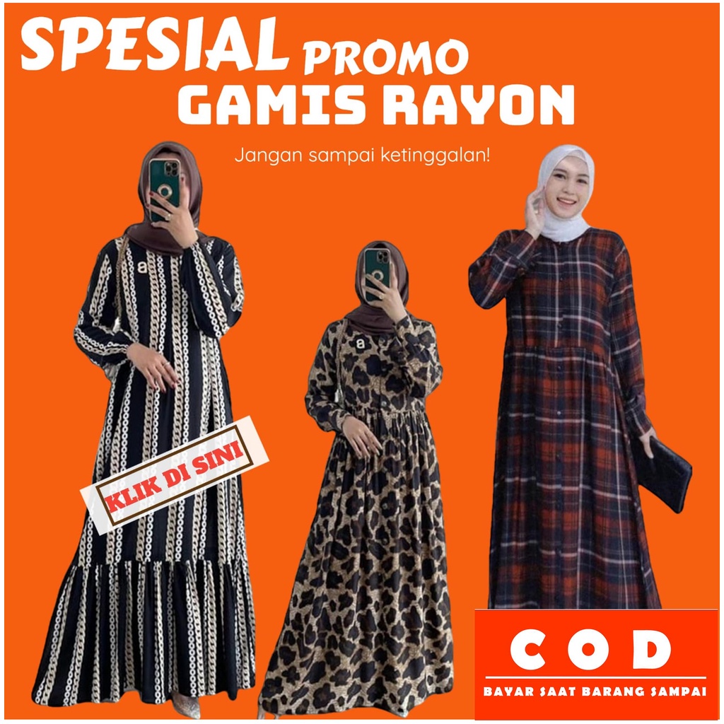 Gamis Rayon Long Dress Wanita Kekinian  HomeDress Payung Gamis Muslim  Terbaru Best Seller LD 100-110