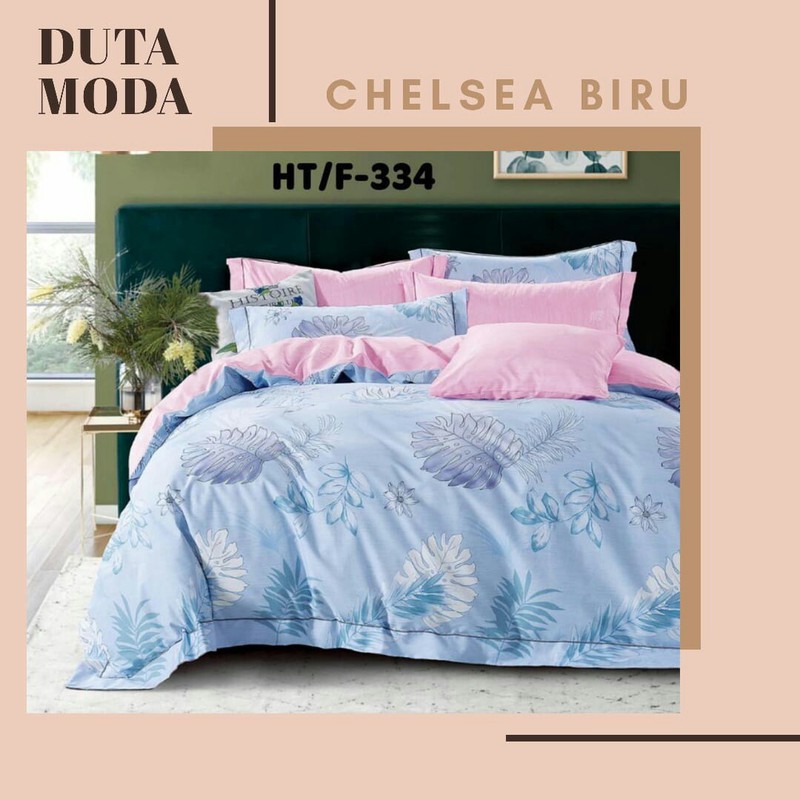 SPREI BEDCOVER KATUN MAGENTA CHELSEA BIRU