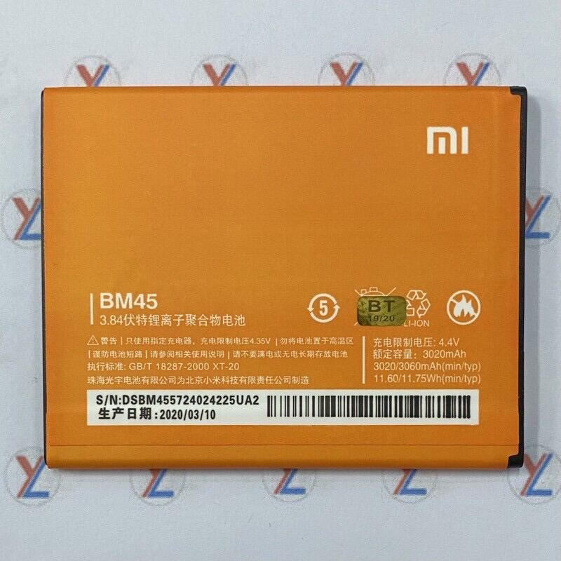 Batre Baterai Xiaomi Redmi Note 2 BM45 | Battery Batere Xiomi Redmi Note 2 BM 45 Original