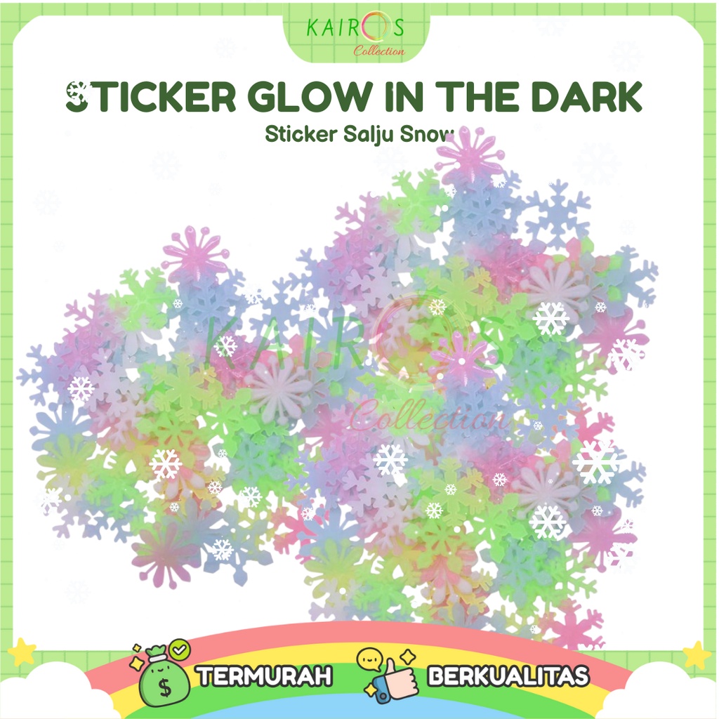 Stiker Dinding Glow In The Dark - Sticker Salju Snow