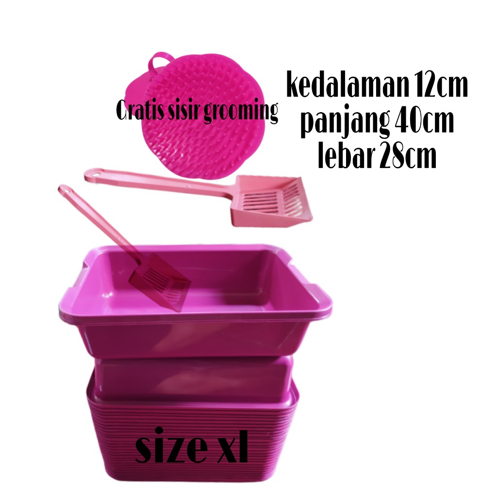 SATU PERLENGKAPAN PUP KUCING LITTER BOX SIZE XL PASIR WANGI 200gram